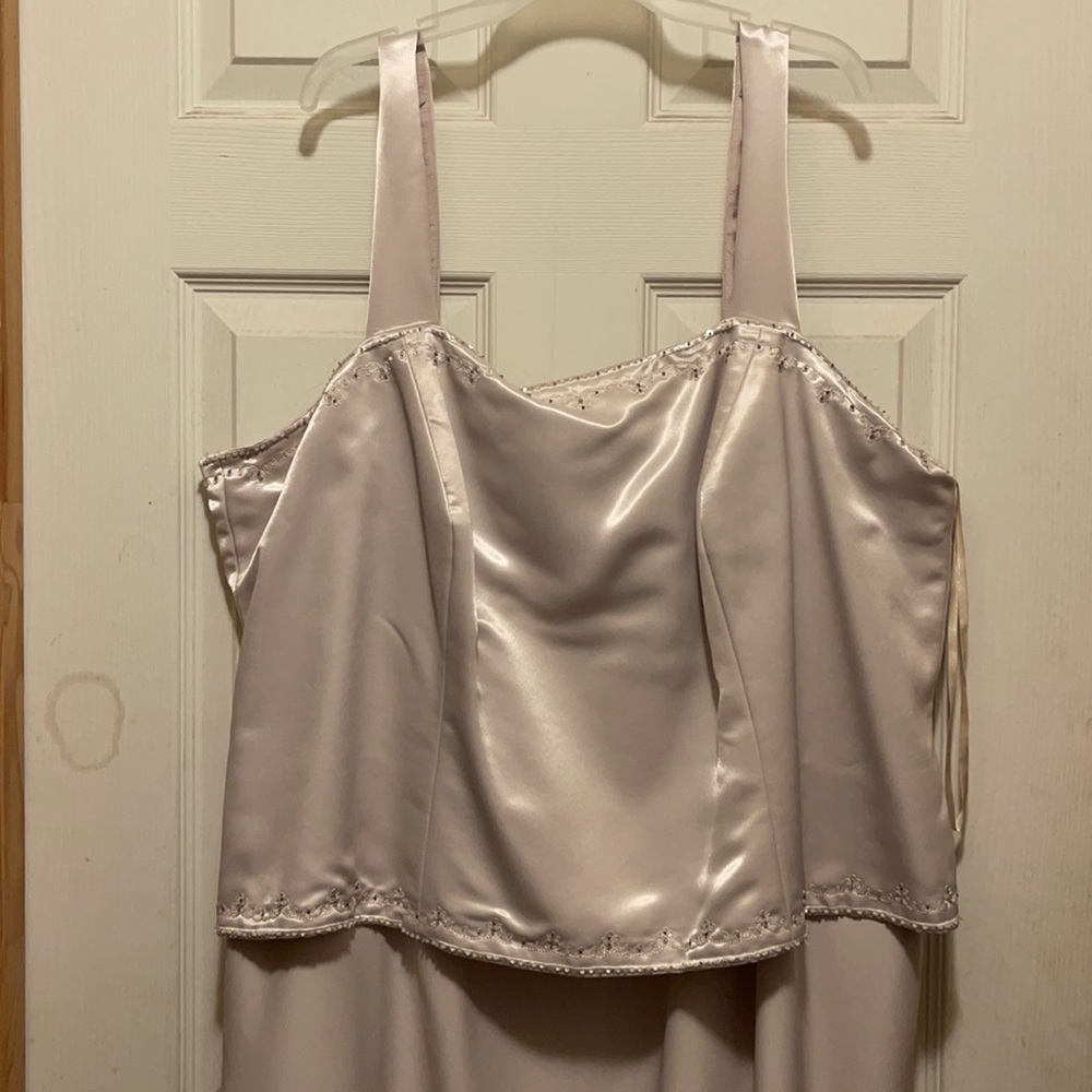 Cream embellished full length dress with Jacket
